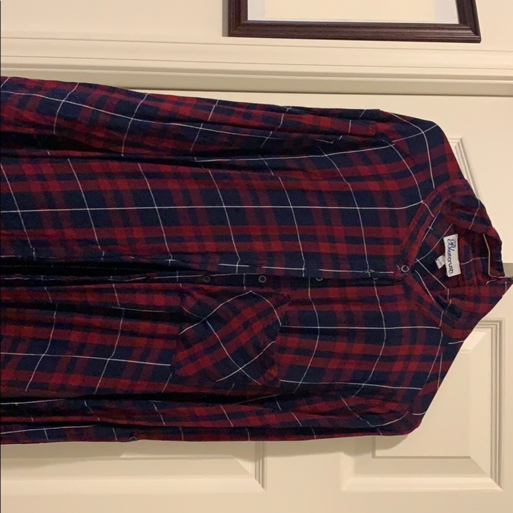 Blue Crush XL Plaid Button Down